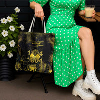 Haiti 1804 Tote Bag Gold Tropical Leaves And Coat Of Arms - Wonder Print Shop