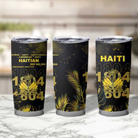 Haiti 1804 Tumbler Cup Gold Tropical Leaves And Coat Of Arms - Wonder Print Shop