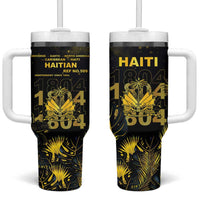 Haiti 1804 Tumbler With Handle Gold Tropical Leaves And Coat Of Arms - Wonder Print Shop