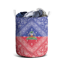 Haiti Paisley Laundry Basket Haitian Flag Bandana Style - Wonder Print Shop