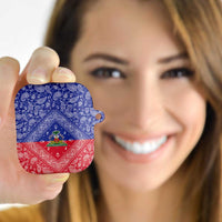 Haiti Paisley AirPods Case Haitian Flag Bandana Style - Wonder Print Shop