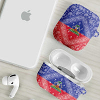 Haiti Paisley AirPods Case Haitian Flag Bandana Style - Wonder Print Shop