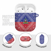 Haiti Paisley AirPods Case Haitian Flag Bandana Style - Wonder Print Shop