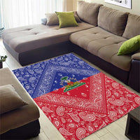 Haiti Paisley Area Rug Haitian Flag Bandana Style - Wonder Print Shop