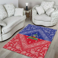 Haiti Paisley Area Rug Haitian Flag Bandana Style - Wonder Print Shop