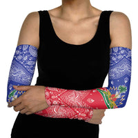 Haiti Paisley Arm Sleeves Haitian Flag Bandana Style - Wonder Print Shop