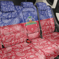 Haiti Paisley Back Car Seat Cover Haitian Flag Bandana Style - Wonder Print Shop