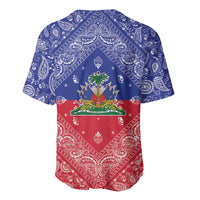 Haiti Paisley Baseball Jersey Haitian Flag Bandana Style - Wonder Print Shop