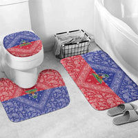 Haiti Paisley Bathroom Set Haitian Flag Bandana Style - Wonder Print Shop