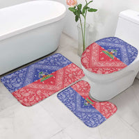 Haiti Paisley Bathroom Set Haitian Flag Bandana Style - Wonder Print Shop