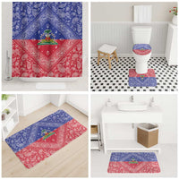 Haiti Paisley Bathroom Set Haitian Flag Bandana Style - Wonder Print Shop