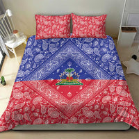 Haiti Paisley Bedding Set Haitian Flag Bandana Style - Wonder Print Shop