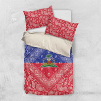 Haiti Paisley Bedding Set Haitian Flag Bandana Style - Wonder Print Shop
