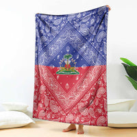 Haiti Paisley Blanket Haitian Flag Bandana Style - Wonder Print Shop