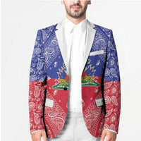Haiti Paisley Blazer Haitian Flag Bandana Style - Wonder Print Shop