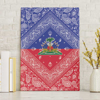 Haiti Paisley Canvas Wall Art Haitian Flag Bandana Style - Wonder Print Shop