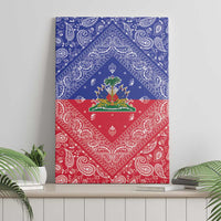 Haiti Paisley Canvas Wall Art Haitian Flag Bandana Style - Wonder Print Shop