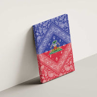 Haiti Paisley Canvas Wall Art Haitian Flag Bandana Style - Wonder Print Shop