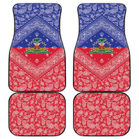 Haiti Paisley Car Mats Haitian Flag Bandana Style - Wonder Print Shop