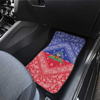 Haiti Paisley Car Mats Haitian Flag Bandana Style - Wonder Print Shop