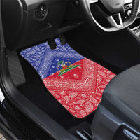 Haiti Paisley Car Mats Haitian Flag Bandana Style - Wonder Print Shop