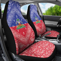 Haiti Paisley Car Seat Cover Haitian Flag Bandana Style - Wonder Print Shop