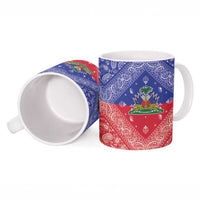 Haiti Paisley Ceramic Mug Haitian Flag Bandana Style - Wonder Print Shop