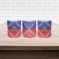 Haiti Paisley Ceramic Mug Haitian Flag Bandana Style - Wonder Print Shop