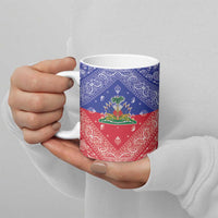 Haiti Paisley Ceramic Mug Haitian Flag Bandana Style - Wonder Print Shop