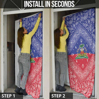 Haiti Paisley Door Cover Haitian Flag Bandana Style - Wonder Print Shop