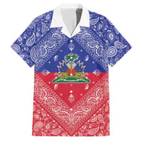 Haiti Paisley Family Matching Long Sleeve Bodycon Dress and Hawaiian Shirt Haitian Flag Bandana Style - Wonder Print Shop