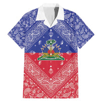 Haiti Paisley Family Matching Mermaid Dress and Hawaiian Shirt Haitian Flag Bandana Style - Wonder Print Shop