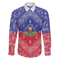 Haiti Paisley Family Matching Puletasi and Hawaiian Shirt Haitian Flag Bandana Style - Wonder Print Shop