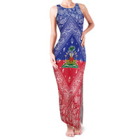 Haiti Paisley Family Matching Tank Maxi Dress and Hawaiian Shirt Haitian Flag Bandana Style - Wonder Print Shop