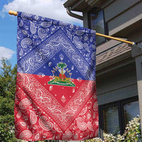 Haiti Paisley Garden Flag Haitian Flag Bandana Style - Wonder Print Shop