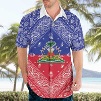 Haiti Paisley Hawaiian Shirt Haitian Flag Bandana Style - Wonder Print Shop