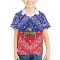 Haiti Paisley Hawaiian Shirt Haitian Flag Bandana Style - Wonder Print Shop