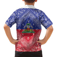 Haiti Paisley Hawaiian Shirt Haitian Flag Bandana Style - Wonder Print Shop