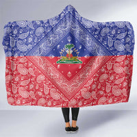 Haiti Paisley Hooded Blanket Haitian Flag Bandana Style - Wonder Print Shop