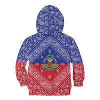 Haiti Paisley Kid Hoodie Haitian Flag Bandana Style - Wonder Print Shop