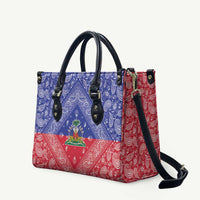 Haiti Paisley Leather Bag Haitian Flag Bandana Style - Wonder Print Shop