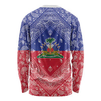Haiti Paisley Long Sleeve Shirt Haitian Flag Bandana Style - Wonder Print Shop