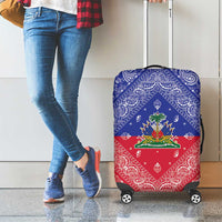 Haiti Paisley Luggage Cover Haitian Flag Bandana Style - Wonder Print Shop