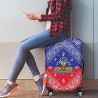 Haiti Paisley Luggage Cover Haitian Flag Bandana Style - Wonder Print Shop