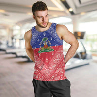 Haiti Paisley Men Tank Top Haitian Flag Bandana Style - Wonder Print Shop