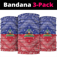 Haiti Paisley Neck Gaiter Haitian Flag Bandana Style - Wonder Print Shop