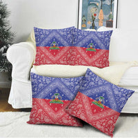 Haiti Paisley Pillow Cover Haitian Flag Bandana Style - Wonder Print Shop