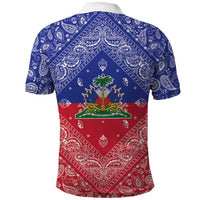 Haiti Paisley Polo Shirt Haitian Flag Bandana Style - Wonder Print Shop