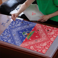 Haiti Paisley Puzzle Haitian Flag Bandana Style - Wonder Print Shop
