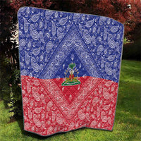 Haiti Paisley Quilt Haitian Flag Bandana Style - Wonder Print Shop